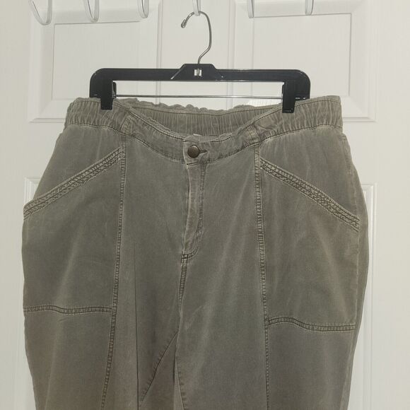 Old Navy Women’s Cotton Rayon Blend Green Elastic Waist Pants Size 2x Plus-size - Picture 2 of 6